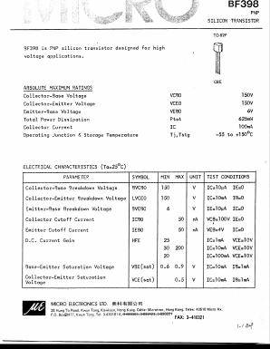 BF398 Datasheet PDF Micro Electronics