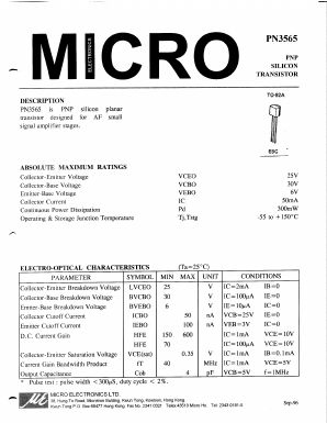 PN3565 Datasheet PDF Micro Electronics