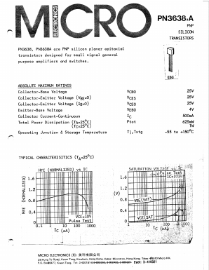 PN3638A Datasheet PDF Micro Electronics