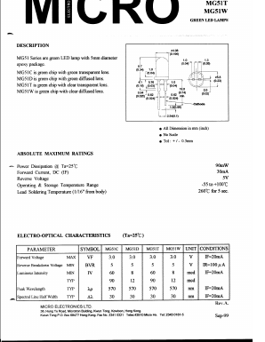 MG51W Datasheet PDF Micro Electronics
