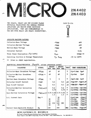 2N4402 Datasheet PDF Micro Electronics