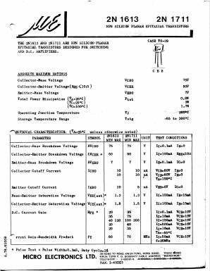 2N1613 Datasheet PDF Micro Electronics