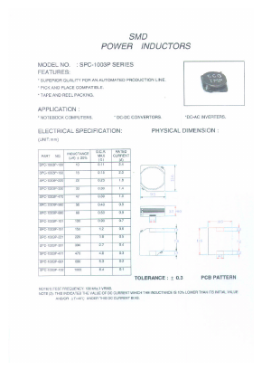 SPC-1003P Datasheet PDF Micro Electronics