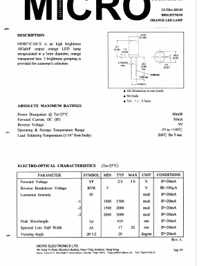 MOB51CAS-1 Datasheet PDF Micro Electronics