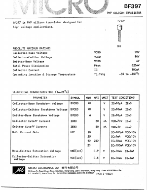 BF397 Datasheet PDF Micro Electronics