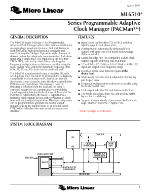 ML6510CQ-130 Datasheet PDF Micro Linear Corporation