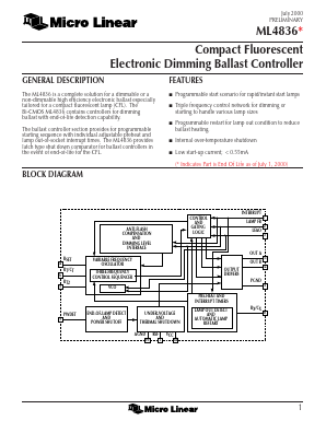 ML4836 Datasheet PDF Micro Linear Corporation