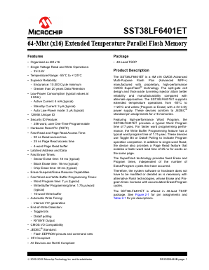 SST38LF6401ET Datasheet PDF Microchip Technology