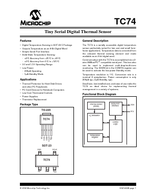 TC74A1-3.3VCT Datasheet PDF Microchip Technology