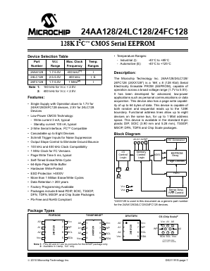 24FC128-IMS Datasheet PDF Microchip Technology