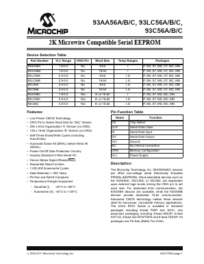 93C56A-ISN Datasheet PDF Microchip Technology