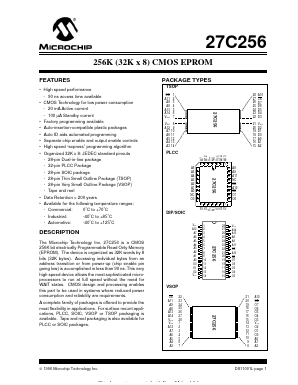 27C256-90I/P Datasheet PDF Microchip Technology