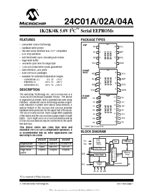 24C04C-/P Datasheet PDF Microchip Technology