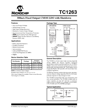 TC1263-50VOA Datasheet PDF Microchip Technology