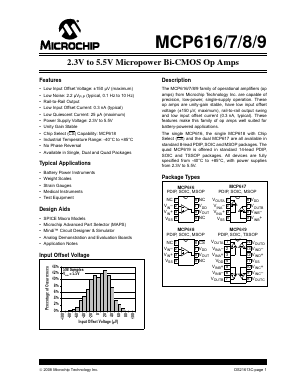 MCP616 Datasheet PDF Microchip Technology