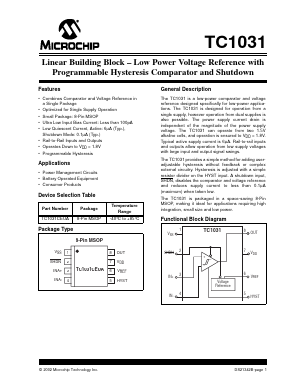 TC1031CEUA Datasheet PDF Microchip Technology