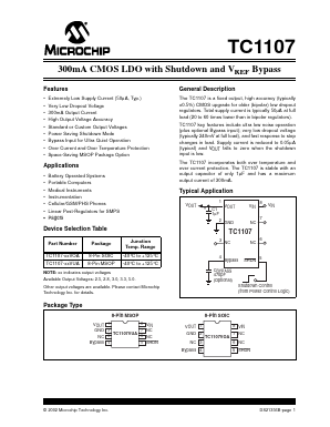 TC1107-3.0VOATR Datasheet PDF Microchip Technology