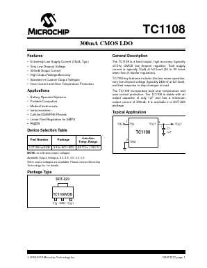 TC1108-2.8VDB Datasheet PDF Microchip Technology