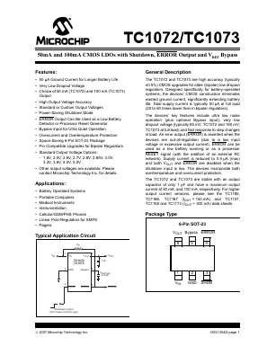 TC1073-3.6VCH Datasheet PDF Microchip Technology