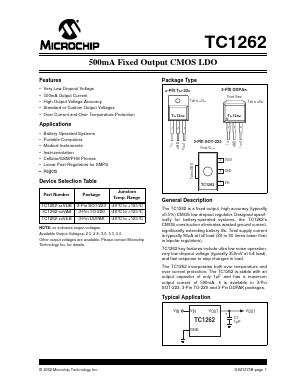 TC1262-50VDBTR Datasheet PDF Microchip Technology