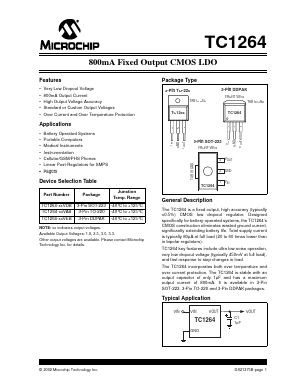 TC1264-3.0VEBTR Datasheet PDF Microchip Technology