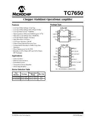 TC7650CPD Datasheet PDF Microchip Technology