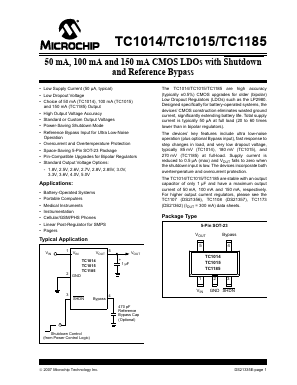 TC1014 Datasheet PDF Microchip Technology