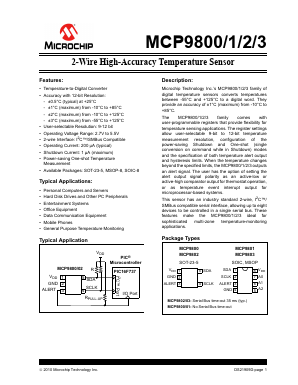 MCP9800A2T Datasheet PDF Microchip Technology