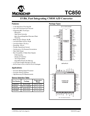 TC850 Datasheet PDF Microchip Technology