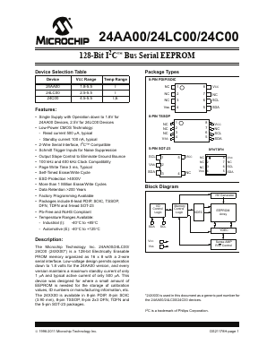 24AA00-E/SN Datasheet PDF Microchip Technology