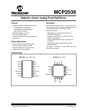 MCP2036 Datasheet PDF Microchip Technology