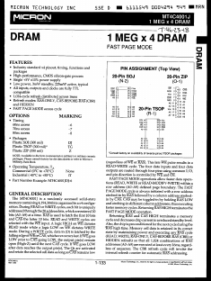 MT4C4001JDJ-7IT Datasheet PDF Micron Technology