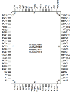M58BW016DT7ZA3FF Datasheet PDF Micron Technology