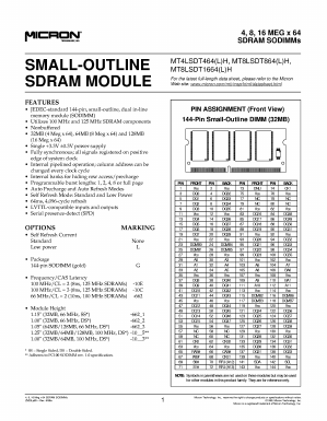 MT8LSDT864 Datasheet PDF Micron Technology