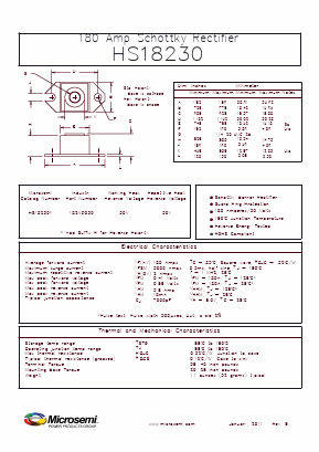 182NQ030 Datasheet PDF Microsemi Corporation