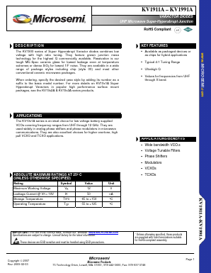 KV1971A Datasheet PDF Microsemi Corporation