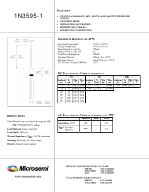 1N3595-1 Datasheet PDF Microsemi Corporation