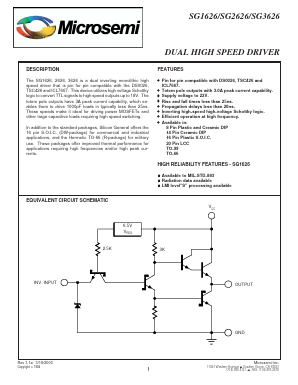 SG3626Y Datasheet PDF Microsemi Corporation