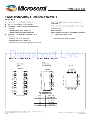 WMS512K8-35CC Datasheet PDF Microsemi Corporation