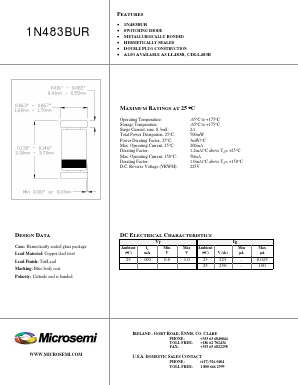 1N483BUR Datasheet PDF Microsemi Corporation
