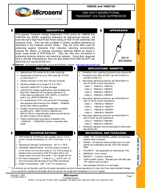 1N6058A Datasheet PDF Microsemi Corporation