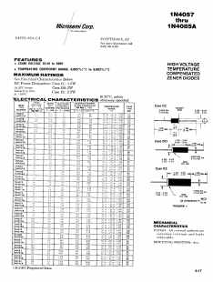 1N4083A Datasheet PDF Microsemi Corporation