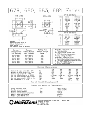 679-2 Datasheet PDF Microsemi Corporation