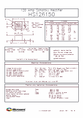 HS126150R Datasheet PDF Microsemi Corporation