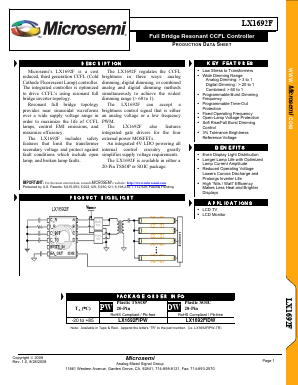 LX1692FIDW Datasheet PDF Microsemi Corporation