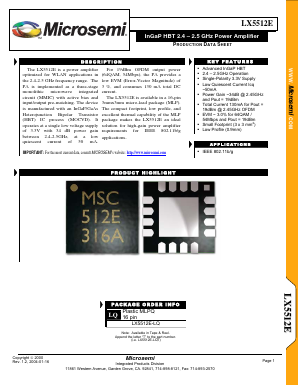 LX5512E Datasheet PDF Microsemi Corporation
