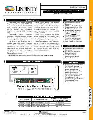 LXM1612-12-01 Datasheet PDF Microsemi Corporation