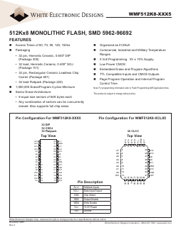 WMF512K8-90CM5 Datasheet PDF Microsemi Corporation
