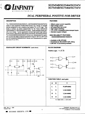 SG55474Y/DESC Datasheet PDF Microsemi Corporation