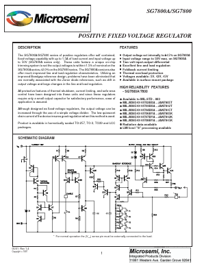 SG78XXK-883B Datasheet PDF Microsemi Corporation